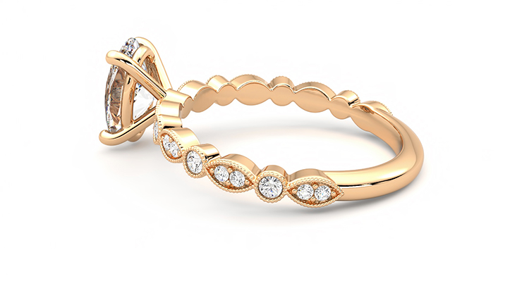Taylor & Hart Selene Oval Engagement Ring 360 degree image 18