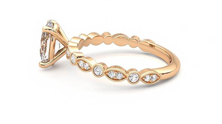Taylor & Hart Selene Oval Engagement Ring 360 degree image 19