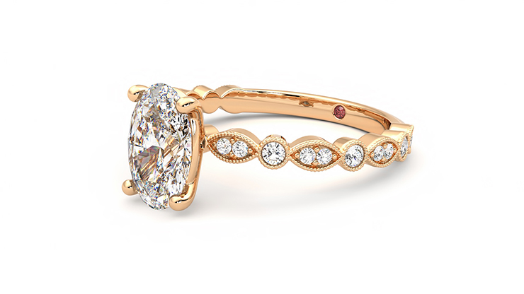 Taylor & Hart Selene Oval Engagement Ring 360 degree image 23
