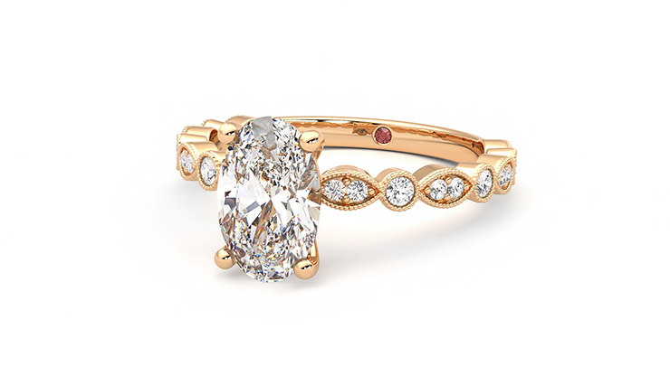 Taylor & Hart Selene Oval Engagement Ring 360 degree image 25