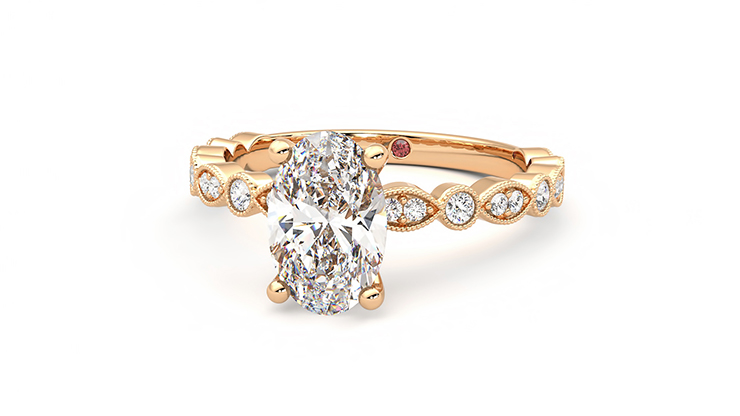 Taylor & Hart Selene Oval Engagement Ring 360 degree image 26