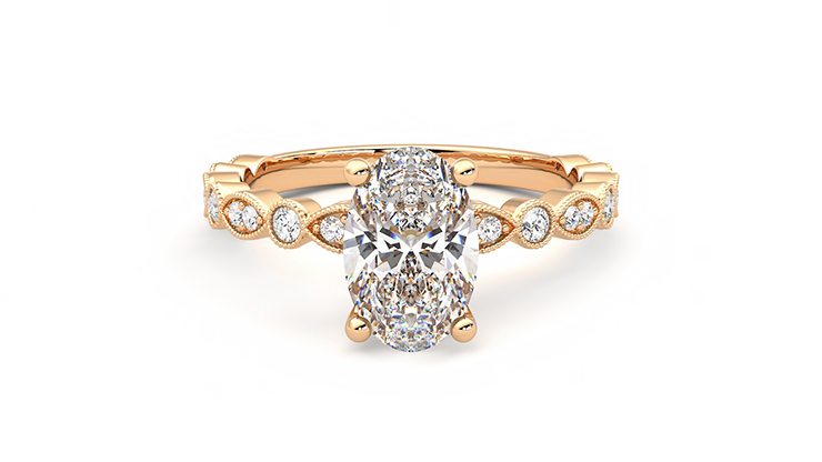 Taylor & Hart Selene Oval Engagement Ring 360 degree image 29
