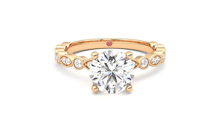 Taylor & Hart Selene Round Engagement Ring 360 degree image 1