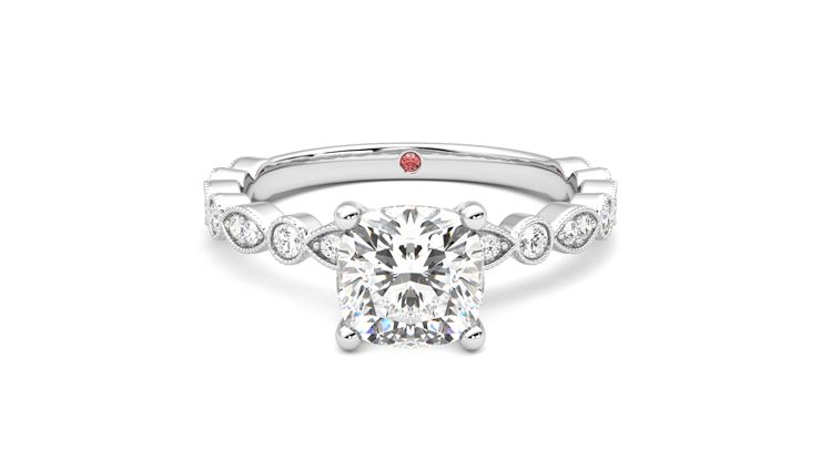 Taylor & Hart Selene Cushion Engagement Ring 360 degree image 0