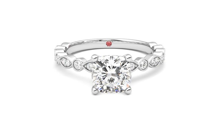 Taylor & Hart Selene Cushion Engagement Ring 360 degree image 1