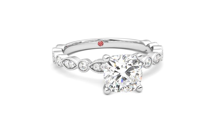 Taylor & Hart Selene Cushion Engagement Ring 360 degree image 3