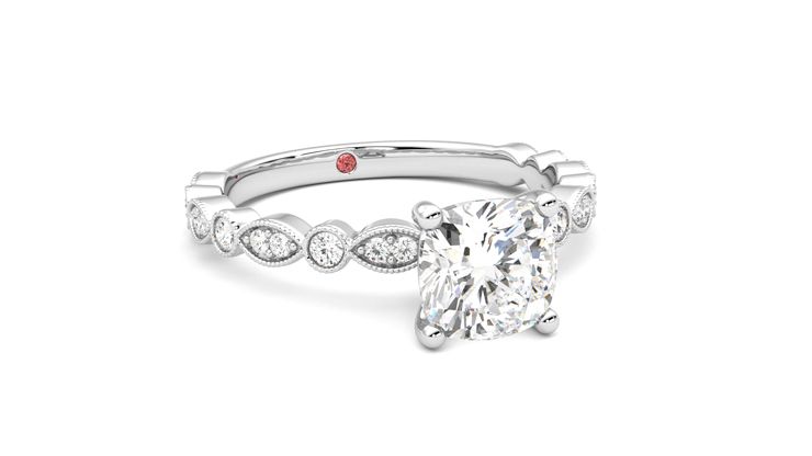 Taylor & Hart Selene Cushion Engagement Ring 360 degree image 4
