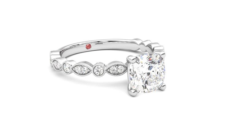 Taylor & Hart Selene Cushion Engagement Ring 360 degree image 5