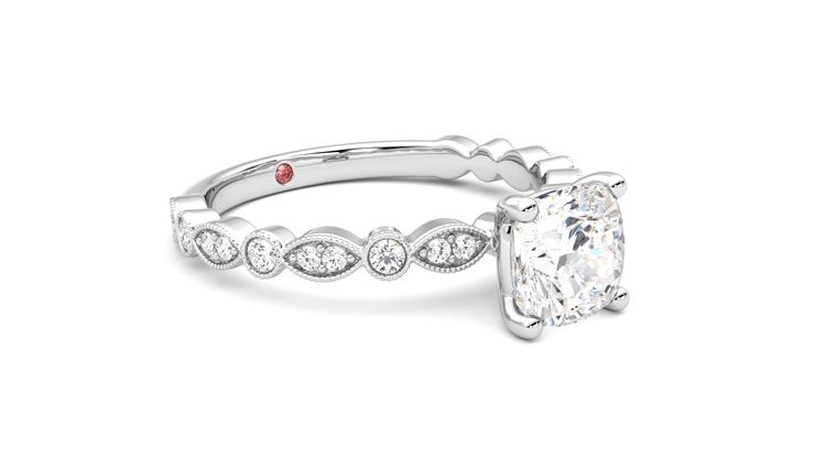 Taylor & Hart Selene Cushion Engagement Ring 360 degree image 6