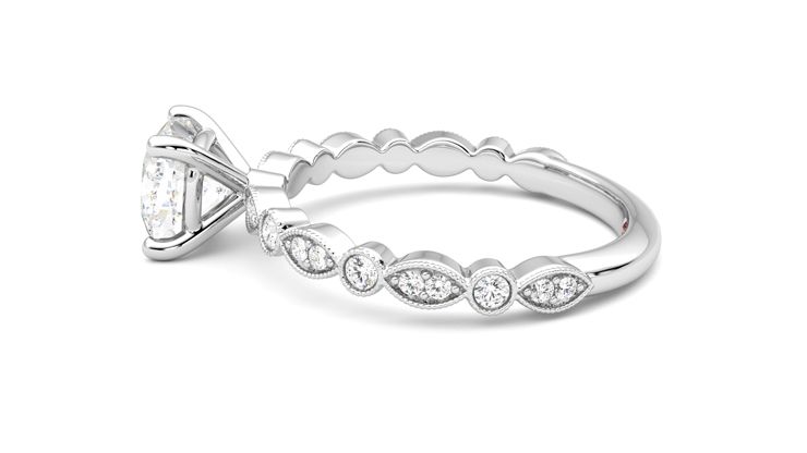 Taylor & Hart Selene Cushion Engagement Ring 360 degree image 20