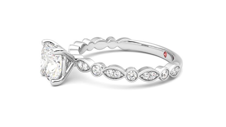 Taylor & Hart Selene Cushion Engagement Ring 360 degree image 22