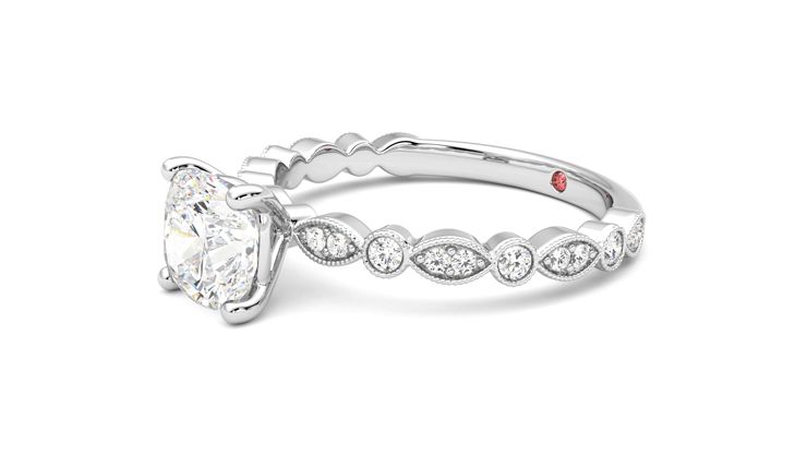 Taylor & Hart Selene Cushion Engagement Ring 360 degree image 23