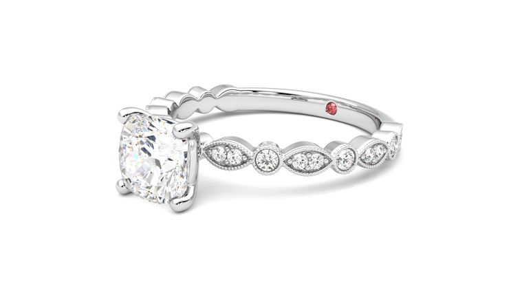 Taylor & Hart Selene Cushion Engagement Ring 360 degree image 24