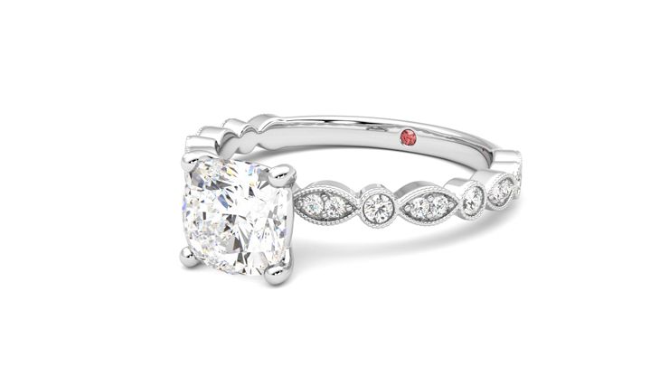 Taylor & Hart Selene Cushion Engagement Ring 360 degree image 25