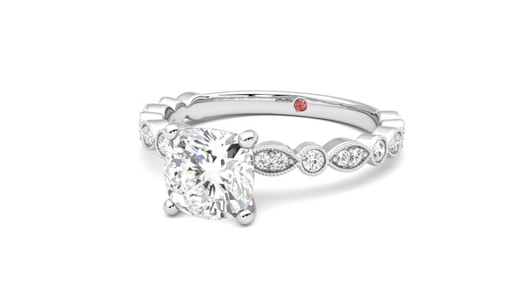 Taylor & Hart Selene Cushion Engagement Ring 360 degree image 26