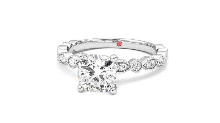 Taylor & Hart Selene Cushion Engagement Ring 360 degree image 27