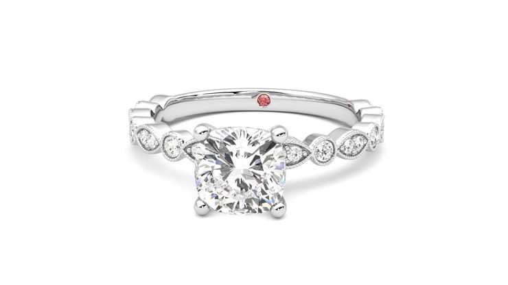 Taylor & Hart Selene Cushion Engagement Ring 360 degree image 28
