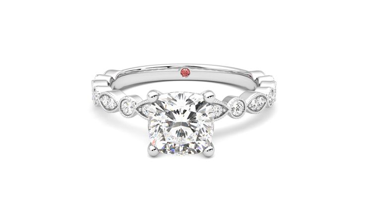 Taylor & Hart Selene Cushion Engagement Ring 360 degree image 29