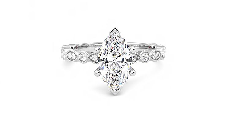Taylor & Hart Selene Marquise Engagement Ring 360 degree image 0