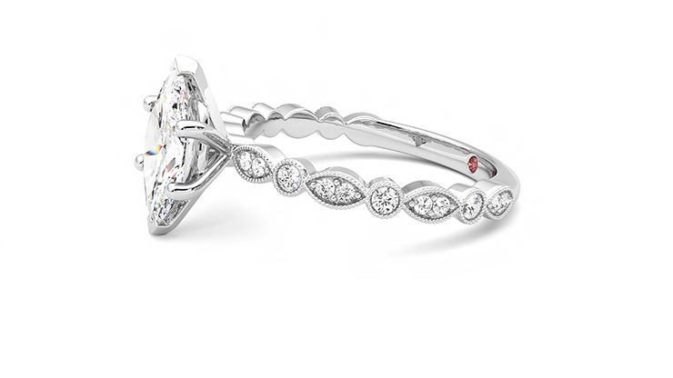 Taylor & Hart Selene Marquise Engagement Ring 360 degree image 21