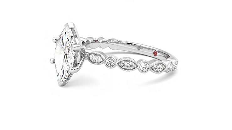 Taylor & Hart Selene Marquise Engagement Ring 360 degree image 22