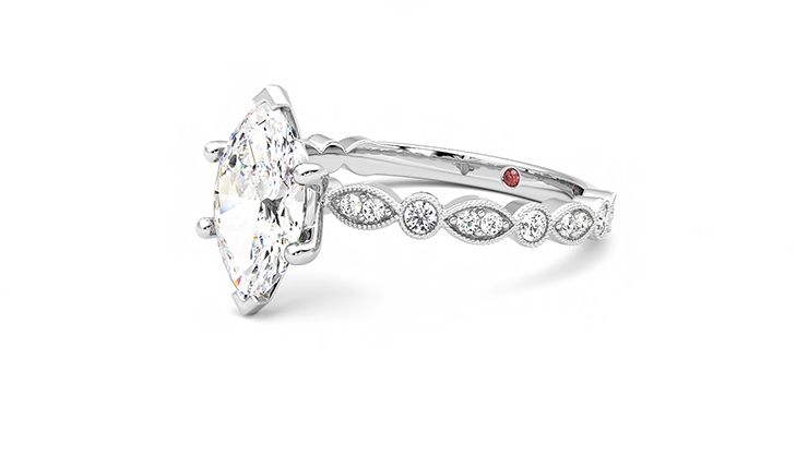 Taylor & Hart Selene Marquise Engagement Ring 360 degree image 23