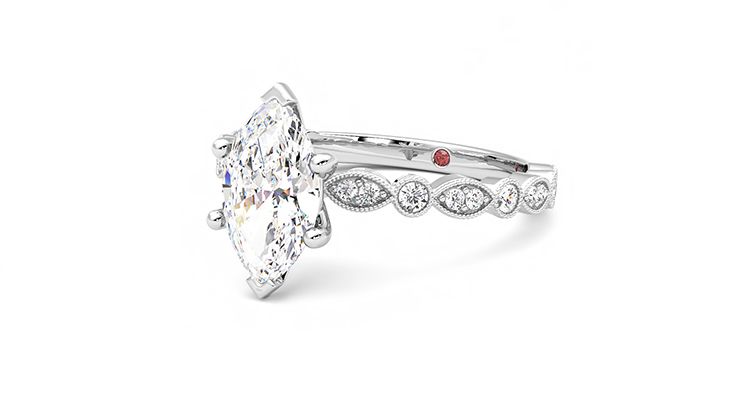 Taylor & Hart Selene Marquise Engagement Ring 360 degree image 24