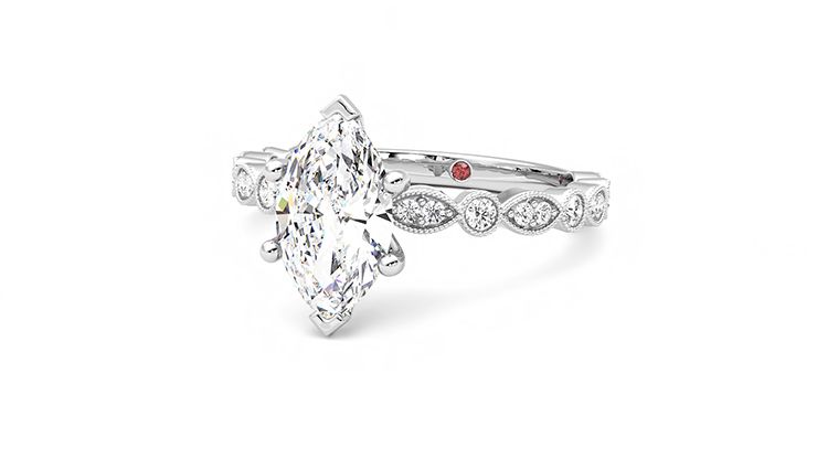 Taylor & Hart Selene Marquise Engagement Ring 360 degree image 25