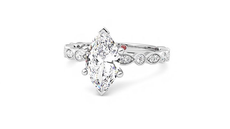 Taylor & Hart Selene Marquise Engagement Ring 360 degree image 26