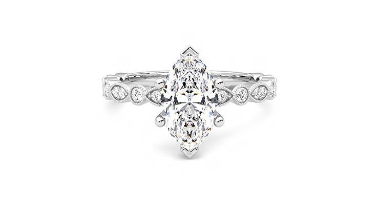 Taylor & Hart Selene Marquise Engagement Ring 360 degree image 29