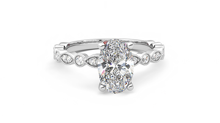 Taylor & Hart Selene Oval Engagement Ring 360 degree image 1