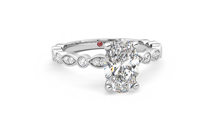 Taylor & Hart Selene Oval Engagement Ring 360 degree image 2