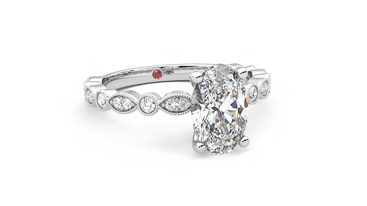 Taylor & Hart Selene Oval Engagement Ring 360 degree image 3