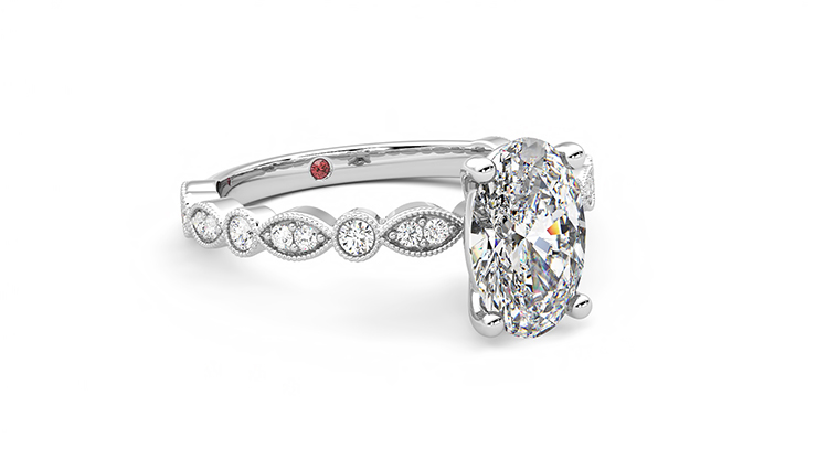 Taylor & Hart Selene Oval Engagement Ring 360 degree image 4