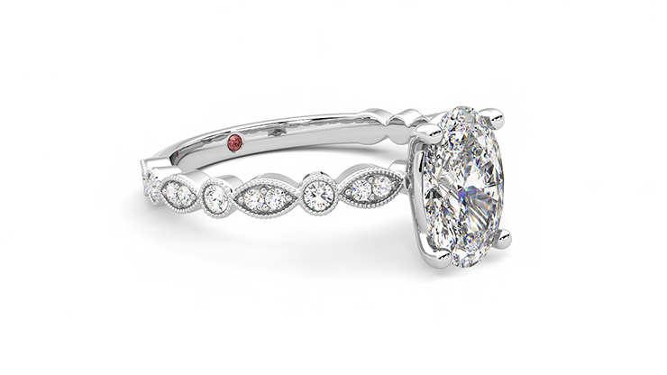 Taylor & Hart Selene Oval Engagement Ring 360 degree image 5