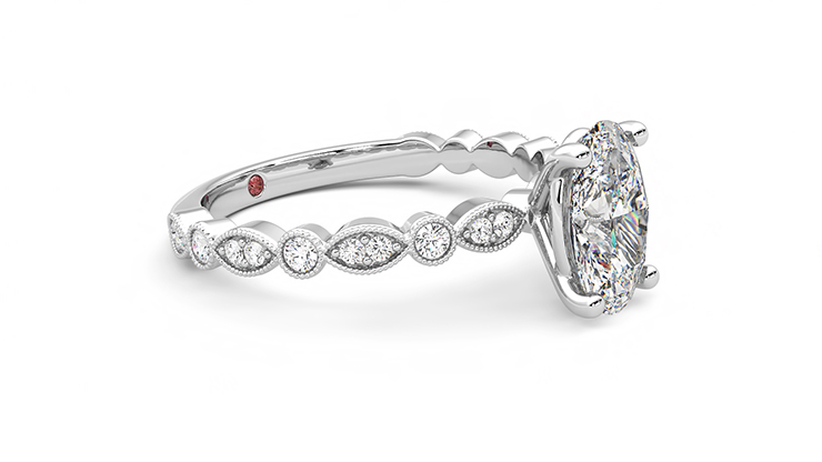 Taylor & Hart Selene Oval Engagement Ring 360 degree image 6
