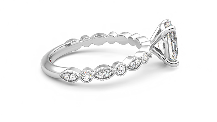 Taylor & Hart Selene Oval Engagement Ring 360 degree image 9
