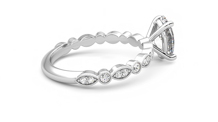 Taylor & Hart Selene Oval Engagement Ring 360 degree image 10