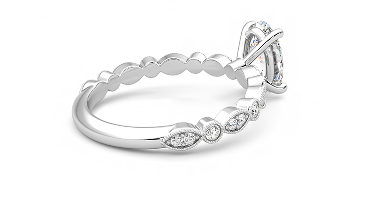 Taylor & Hart Selene Oval Engagement Ring 360 degree image 11