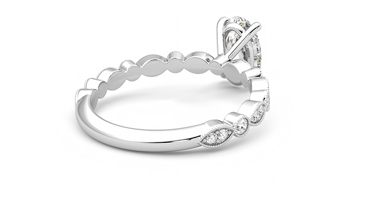 Taylor & Hart Selene Oval Engagement Ring 360 degree image 12
