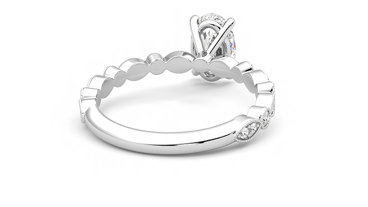 Taylor & Hart Selene Oval Engagement Ring 360 degree image 13