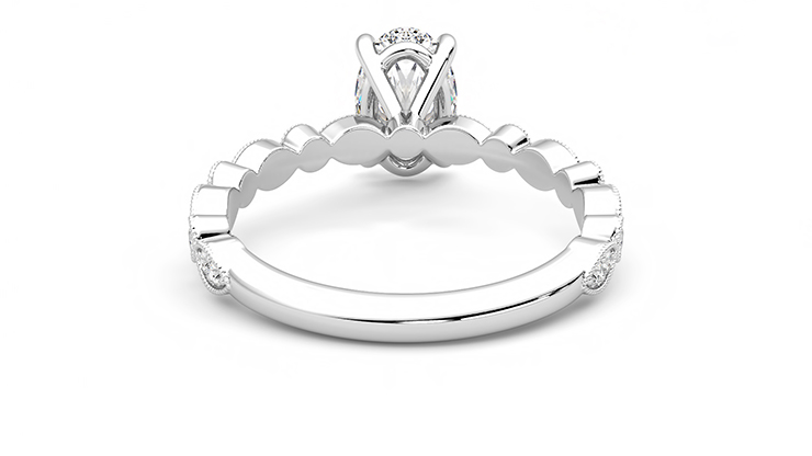 Taylor & Hart Selene Oval Engagement Ring 360 degree image 14