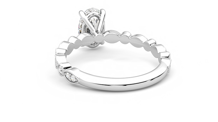 Taylor & Hart Selene Oval Engagement Ring 360 degree image 15