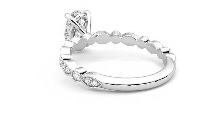 Taylor & Hart Selene Oval Engagement Ring 360 degree image 16