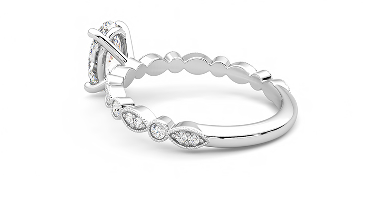 Taylor & Hart Selene Oval Engagement Ring 360 degree image 17
