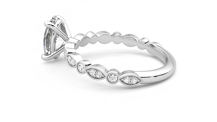 Taylor & Hart Selene Oval Engagement Ring 360 degree image 18