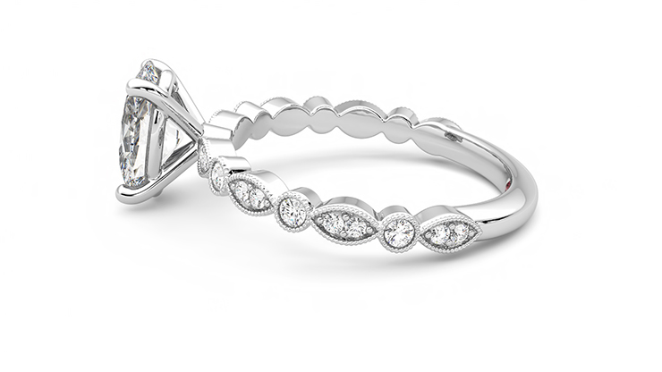 Taylor & Hart Selene Oval Engagement Ring 360 degree image 19