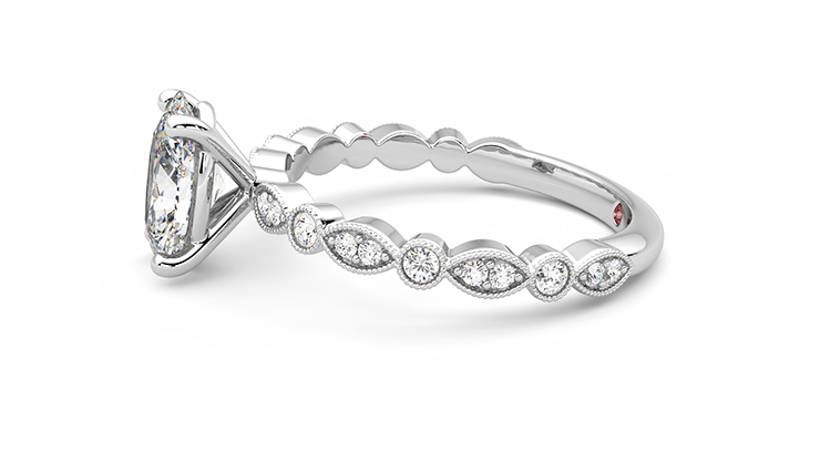 Taylor & Hart Selene Oval Engagement Ring 360 degree image 20