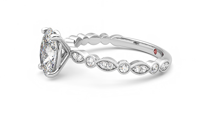 Taylor & Hart Selene Oval Engagement Ring 360 degree image 21