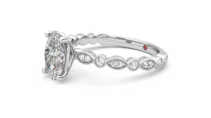 Taylor & Hart Selene Oval Engagement Ring 360 degree image 22